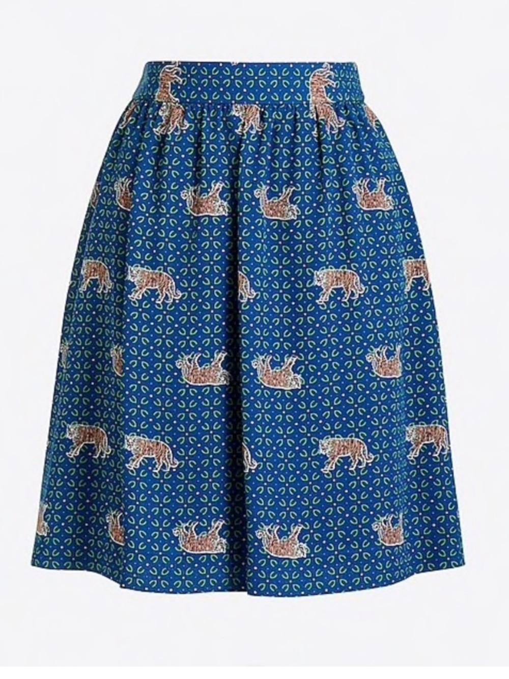 J. Crew Blue Bengal Print Circle Skirt